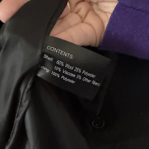 Giacca women's black wool pea coat - Picture 8 of 8